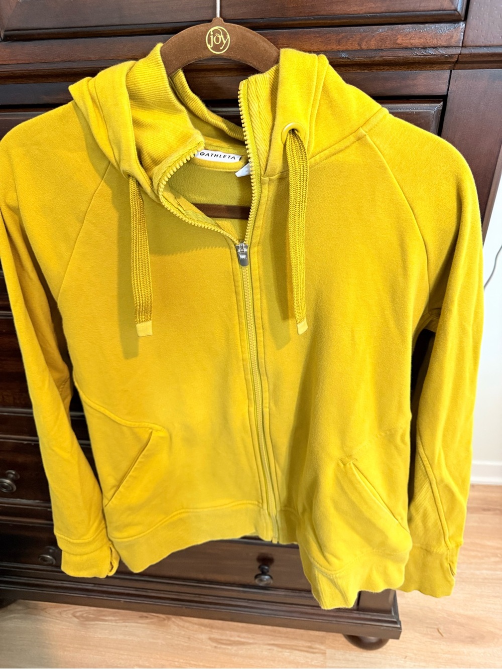 Athleta Mustard Yellow Zip-Up Hoodie Jacket
